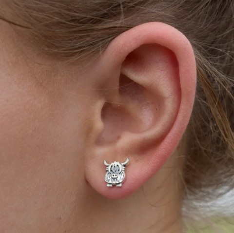Handcrafted Scottish jewellery - Highland Cow stud earrings Handcrafted Scottish jewellery - Highland Cow stud earrings